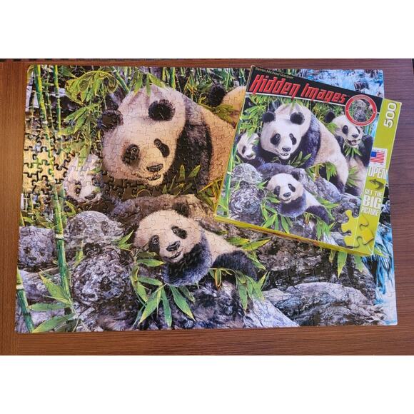 Panda Hidden Images 500 Piece Puzzle Complete - Picture 3 of 8